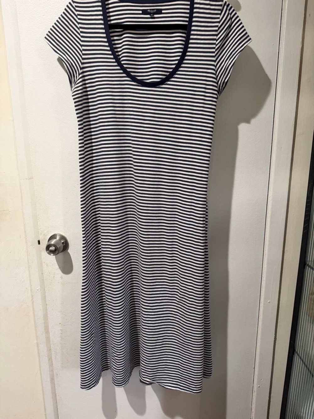 Madewell Navy & White Striped Boatneck Top